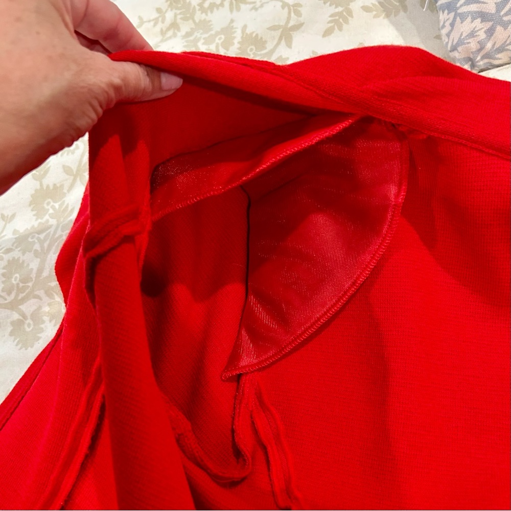 ST. JOHN  - Lady in Red! Waterfall Cardigan - Size 8 - Picture 8 of 8